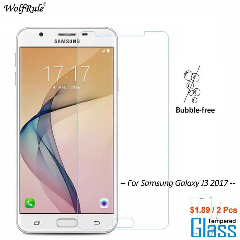 

2 PCS For Glass Samsung Galaxy J3 2017 Screen Protector Tempered Glass For Samsung Galaxy J3 2017 Glass Phone Film J327 J330