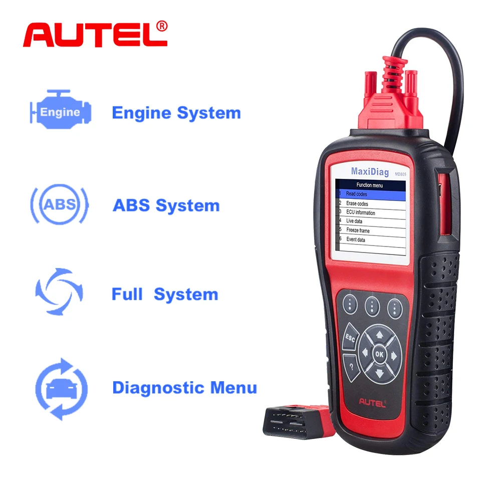 Autel OBD2 Car Diagnostics Tool MD805 MaxiDiag Elite All System Code Reader Scanner ABS SRS EPB Better to MD802 Tools for Auto Autel OBD2 Car Diagnostics Tool MD805 MaxiDiag Elite All System Code Reader Scanner ABS SRS EPB Better to MD802 Tools for Auto