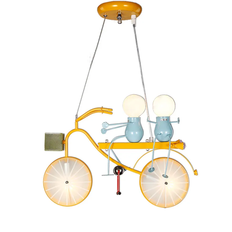 

Children cartoon bicycle personality double bicycle boy girl child bedroom chandelier with seven colored lights