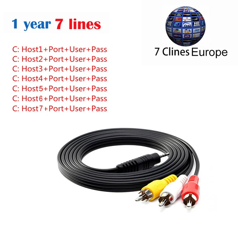 OSCAM Europa 7 линий 1 год Испания используется для freesat v7 DVB-S2 CCcams 7Cline спутниковый ресивер Европа каналы 7 линий