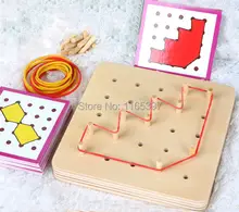 Freeship 1 Set children Wooden toys Montessori shape match & building material Educational toy kids skills sensorial development
