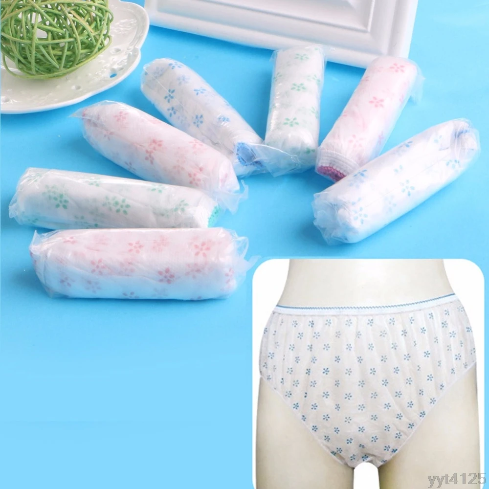 Hot sale 7Pcs Women White Disposable Non Woven Briefs Panties Underwear