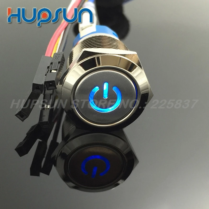 3pc 5v 19mm NC normally closed waterproof LED metal computer power