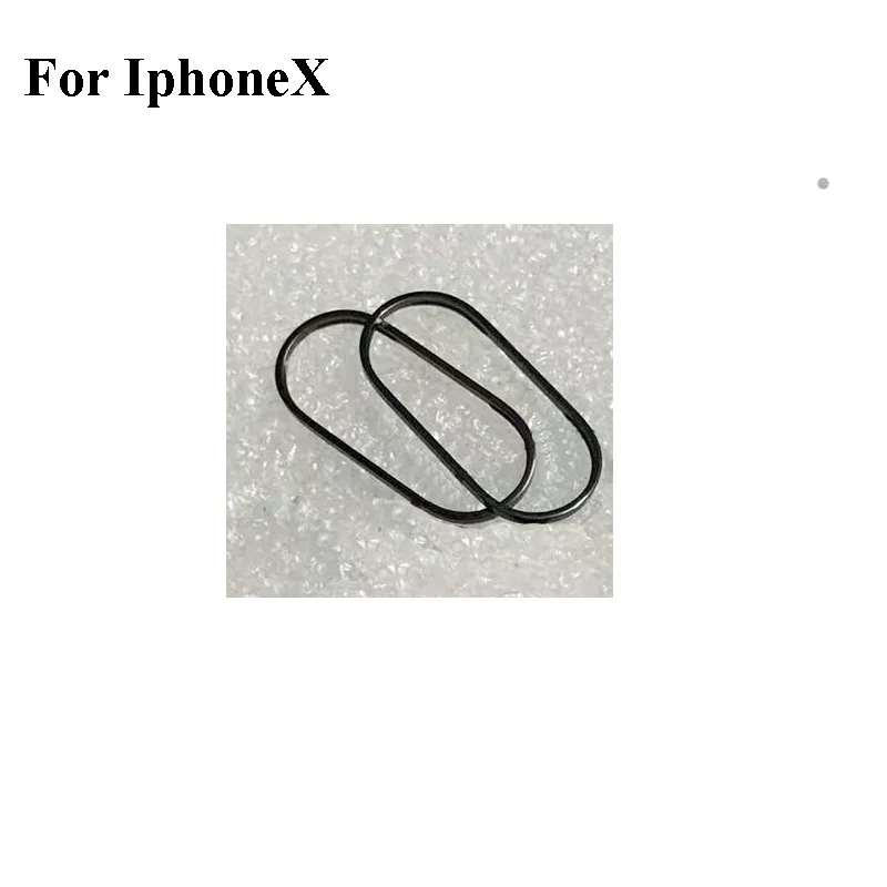 

2PCS Black Silver For Iphone X Rear Back Camera Cover Circle Housing Parts Iphonex IPX Iron Ring Bezel Cover Replacement Tested