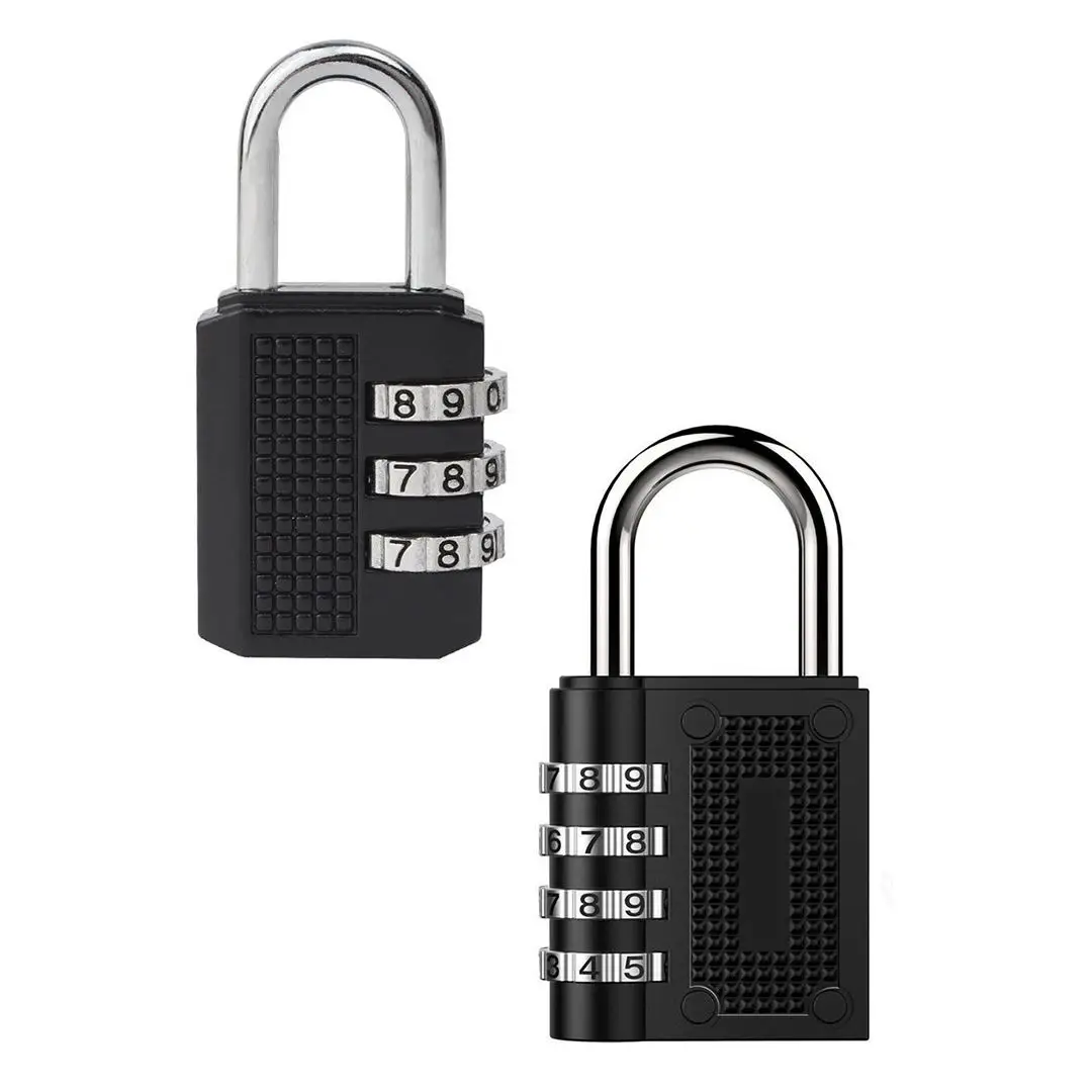 

JFBL Hot 4 Pack 4 & 3-Digit Combination Padlock Zinc Alloy Waterproof and Clasp Combine Steel Locker Sports Gym Sport Case
