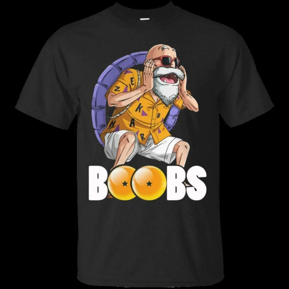 

2019 Summer T Shirt Master Roshi Boobs T-Shirt Funny Men's Dragon Ball Tee Shirt Short Sleeve S-3XL