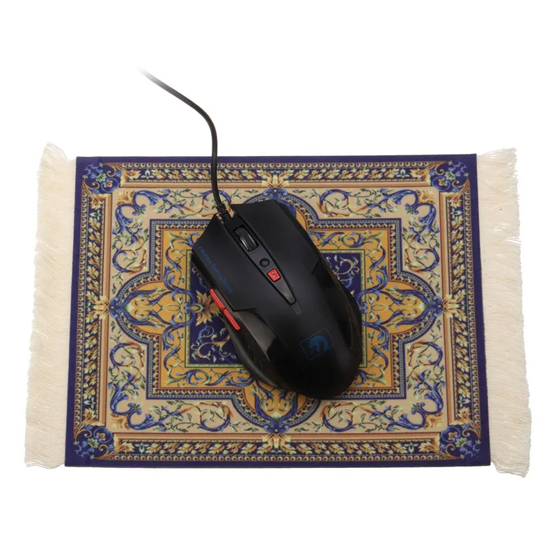 Vintage Gaming Mouse Mat Pad Persian Carpet Locking Edge Mousepad With