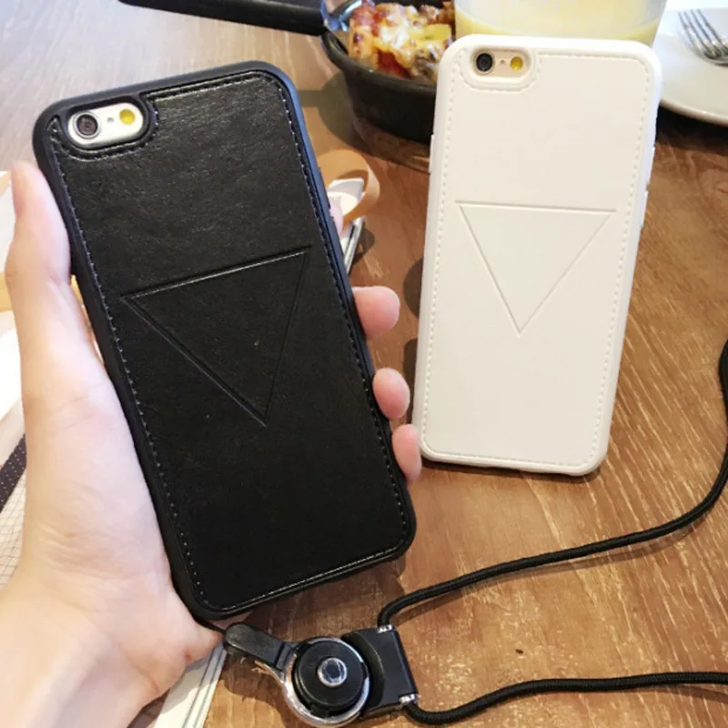 

Fashion Brand Soft Retro Simple Triangle Case Cover For iPhone 6 6s 7 7 8 Plus Leather Case Silicone 7 Series High Quality Cover