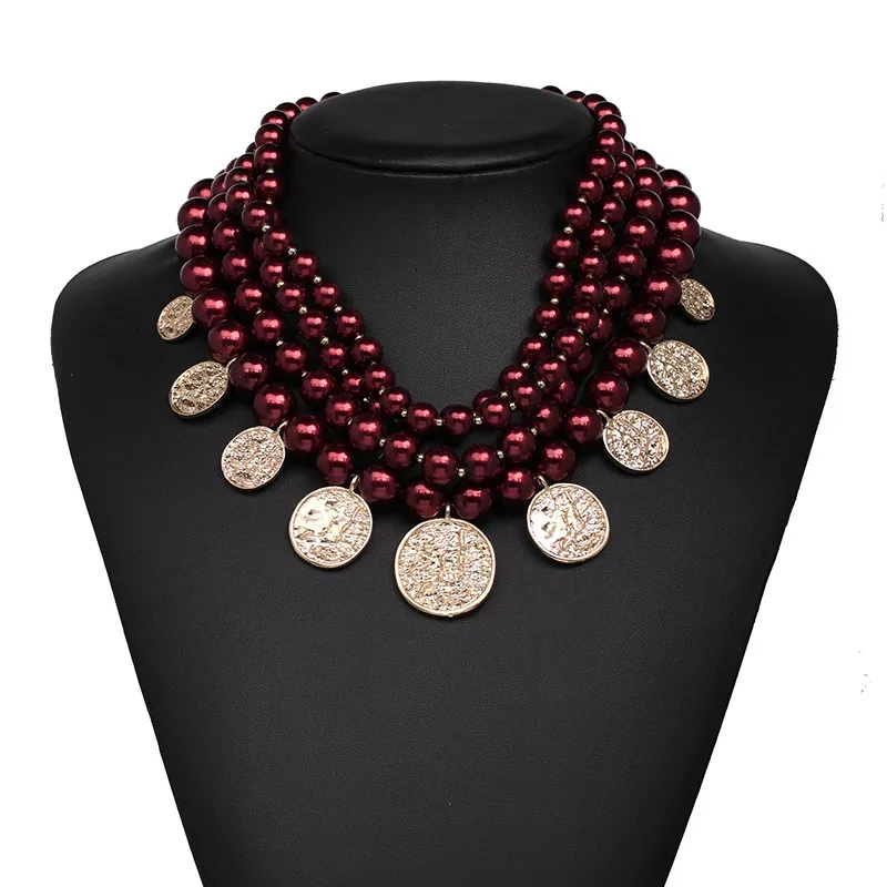JUJIA za дизайнерское богемное крупное золотое ожерелье для женщин большой Макси Воротник Чокеры ожерелье подвеска ювелирные изделия - Окраска металла: 10108-HP