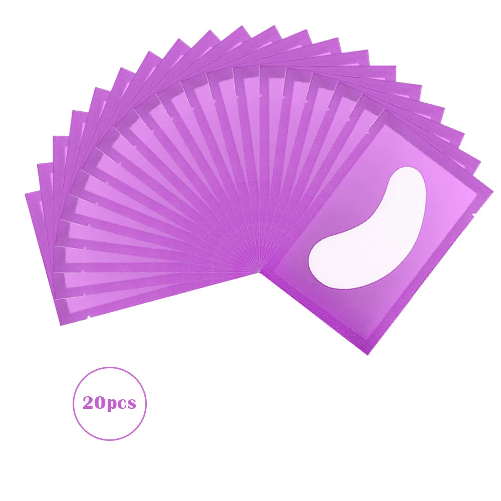 Purple 20pcs Zwellbe 10/20/50 пар глазные Пластыри для бумажные накладки для наращивания ресниц 4 цвета привитые кругов под глазами колодки Советы наклейки инструменты для макияжа - Цвет: Purple 20pcs