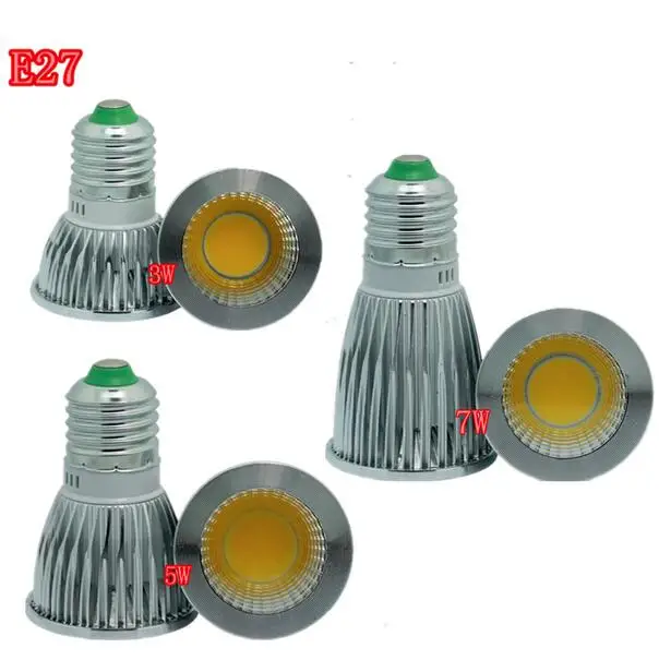 

led bulb spotlight dimmable GU10 cob mr16 3w 5w 7w warm white cool white real power replace halogen lamp