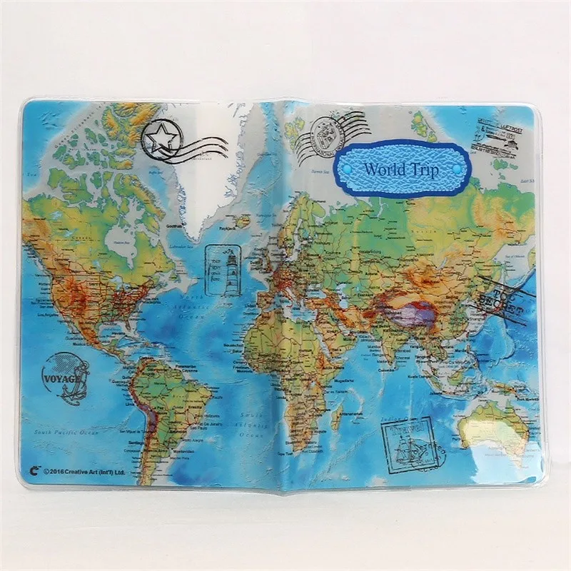Модное кругосветное путешествие карта путешествия держатель паспорта, 3 цвета Пластиковая Обложка на паспорт Обложка Обложки для пасспорта Обложка для паспорта