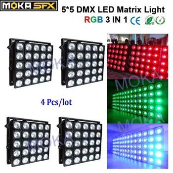 Prijzen 4 stks 25*30 w Led Matrix Lights RGB 3 in 1 Stage Verlichting Dj voor Disco Bar nachtclub Bruiloft Stage Party Decoratie