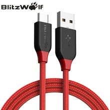 BlitzWolf usb type-C кабель 0,9 м 1,8 м мобильный смартфон кабель для быстрой зарядки зарядное устройство кабель для передачи данных для samsung/Xiaomi/HUAWEI