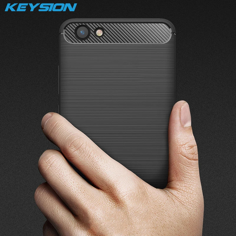 

KEYSION Phone Case forBBK VIVO Y71 Carbon Fiber Soft TPU Silicone Brushed Anti-knock Back Cover for VIVO Y71