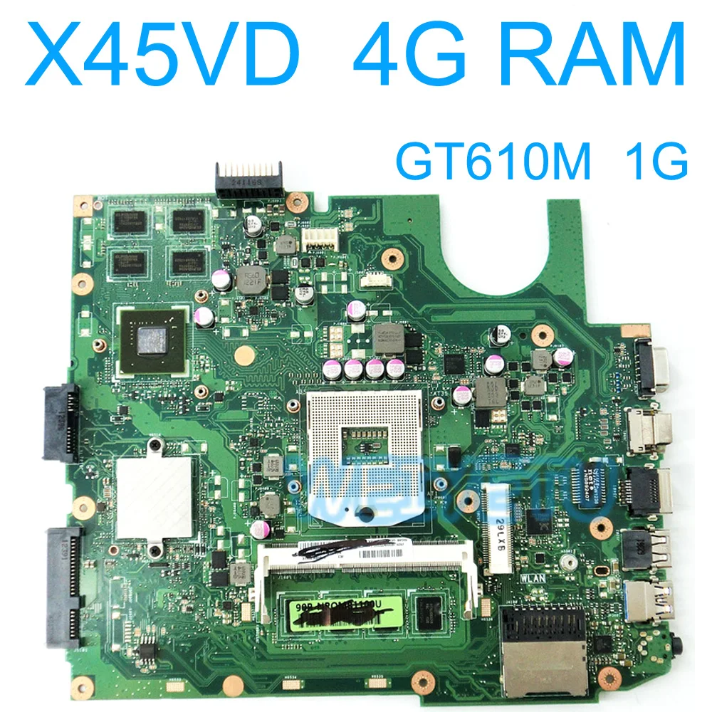 X45VD материнская плата на плате 4 Гб RAM для ASUS X45V Материнская ноутбука SLJ8E HM70 GT610M 1 ГБ