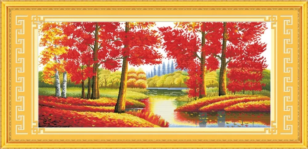 

Treasures fill the home cross stitch kit Chinese autumn stamped 14ct 11ct hand embroidery DIY handmade needlework supplies bag