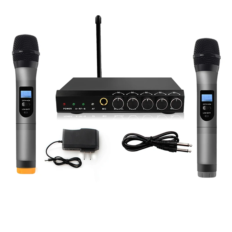 ARCHEER VHF Wireless Microphone System Professional Dual Channel 2 Handheld Mic VHF Transmitter Microphone For Karaoke Systerm ARCHEER VHF Wireless Microphone System Professional Dual Channel 2 Handheld Mic VHF Transmitter Microphone For Karaoke Systerm