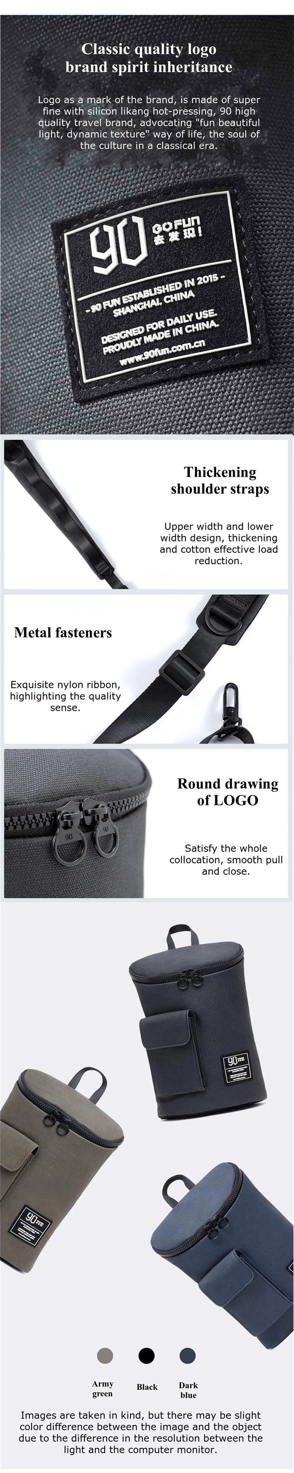 3Xiaomi Mijia 90 Chic Crossbody Bags Travel Leisure Chest Bag Pack Casual Bag Single Shoulder Strap Pack for Men Women