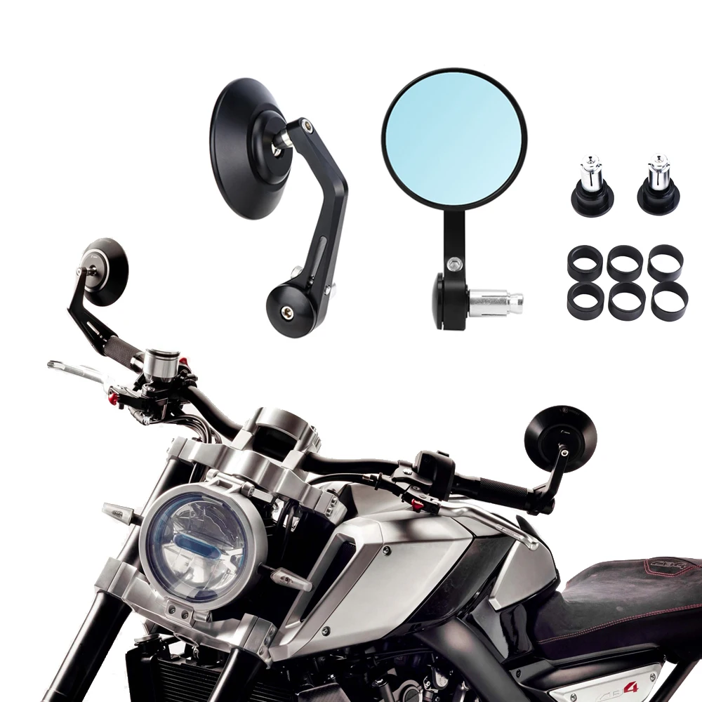 7/" круглые мотоциклетные зеркала заднего вида 13-18 мм моторное боковое зеркало скутер для BMW R1200GS для Kawasaki Versys для Yamaha MT07