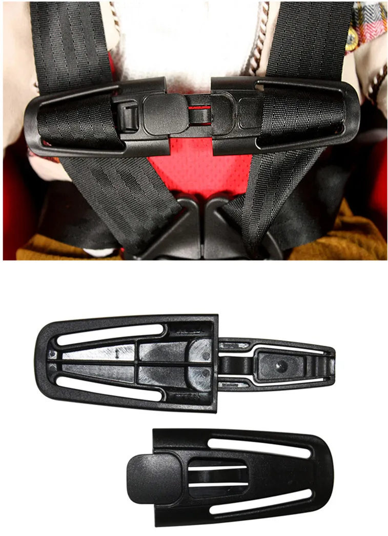 Lock Tite Harness Chest Clip Car Baby Safety Seat Strap Belt Buckle Latch Black Nylon PA66 14.5cm X 4cm