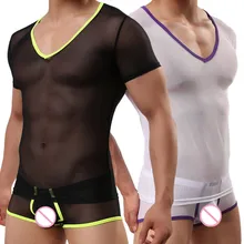 Горячее нижнее белье больших размеров, Мужской Прозрачный сетчатый костюм, сексуальное женское белье, нижнее белье, сексуальные экзотические танки с v-образным вырезом, сексуальные костюмы для мужчин