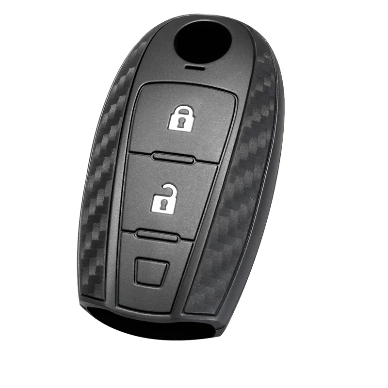

Carbon fiber Pattern Soft Silicone Protect Car key Case Cover for SUZUKI Swift Sport SX4 SCROSS