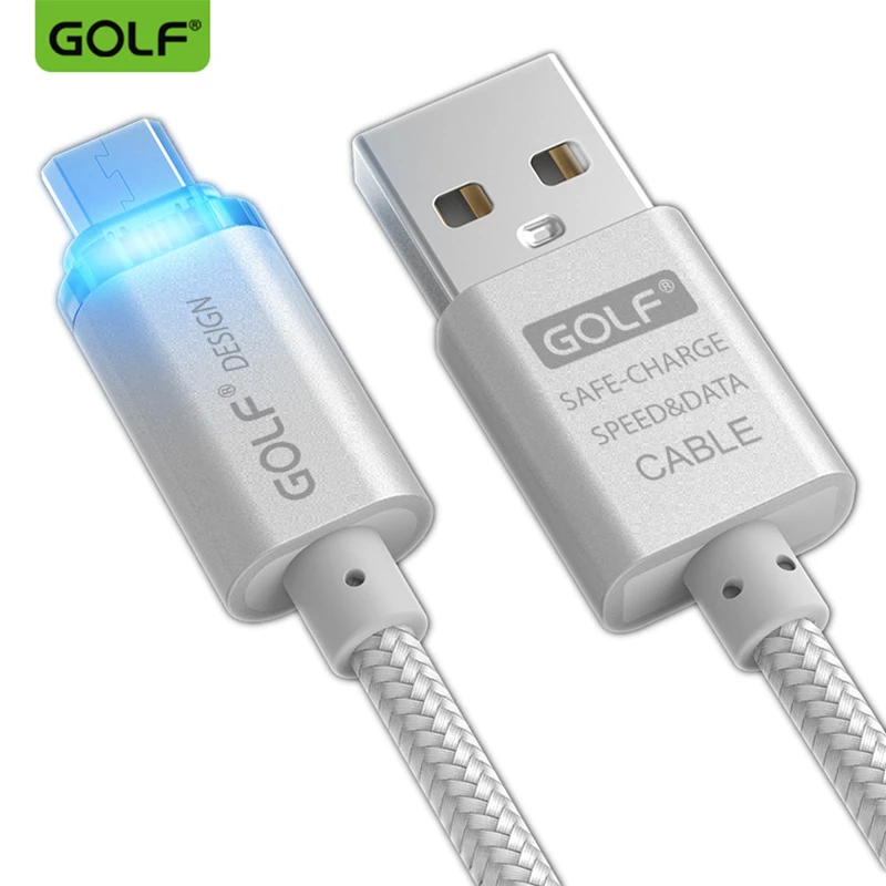 GOLF Smart Led металлический Плетеный Micro USB кабель для зарядки данных для samsung Note Edge Note4 Note5 S4 S6 S7 Edge кабели для телефонов Android