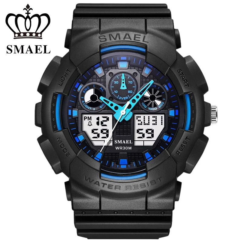 SMAEL Business Fashion Digital font b Watch b font LED Display Electronic Wristwatch Quartz Gentlemen Dress