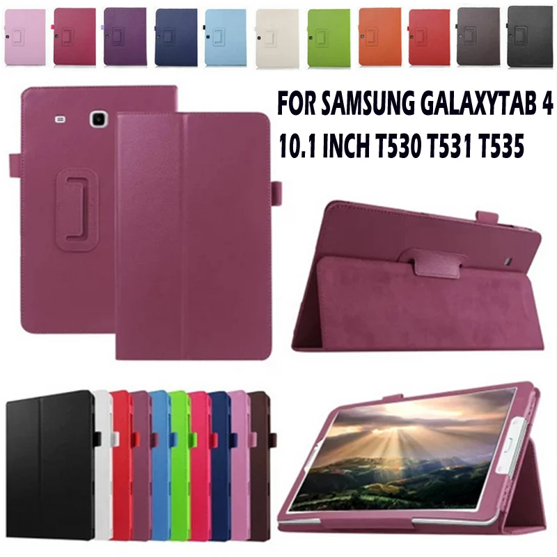 

Flip PU Leather Case Stand Tablet Cover Case For Samsung Galaxy Tab 4 10.1 T530 T531 T535 Protective Tablet Cover