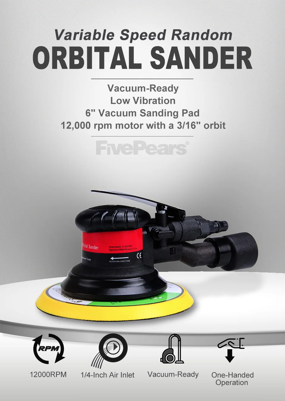 Pneumatic Variable Speed Random Orbital Sander5