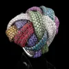Barato GODKI Famous Brand Luxury Big Winding Cross Geometry Cubic Zironia CZ Ring For Women m6K5gRgL