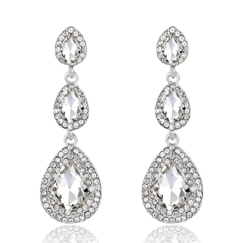 TREAZY Luxury Champagne Crystal Earrings Gold Color Jewelry Fashion Female Bricons Wedding Long Big Drop Earrings For Women dangle earrings drop earrings long earrings golden earrings crystal earrings