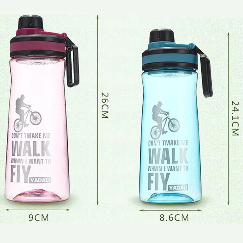 Портативная бутылка для воды большого размера черно белая 1000 мл|portable water bottle|water