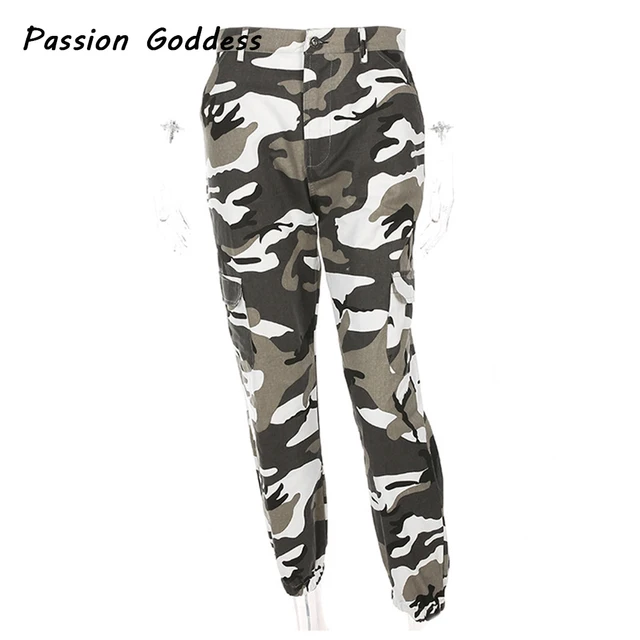 Camo Pantalon Women Harajuku Pink Jogger Pants Gray Purple