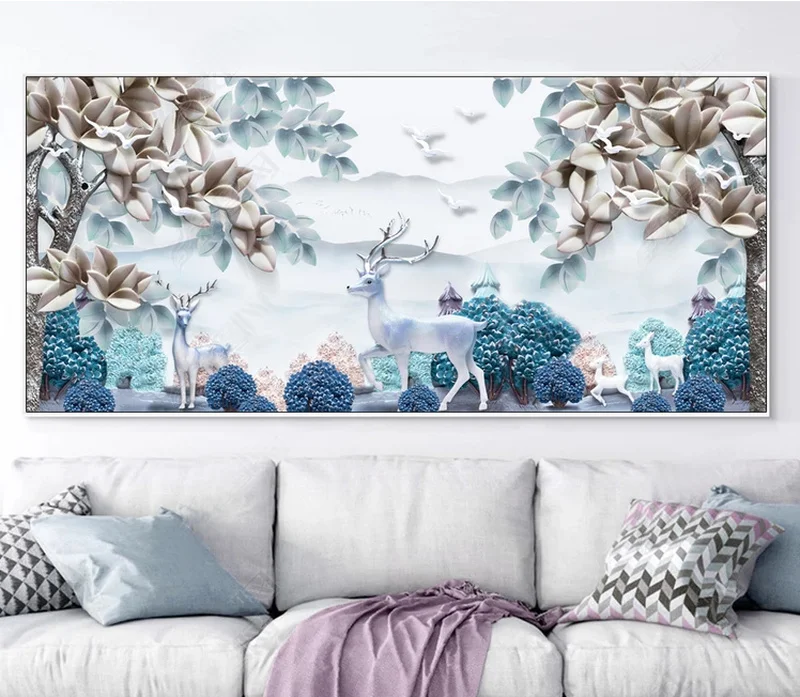5D DIY Full Diamond Painting Round Embroidery Fortune tree Nordic Elk Cross Stitch Rhinestone Mosaic Sale | Дом и сад