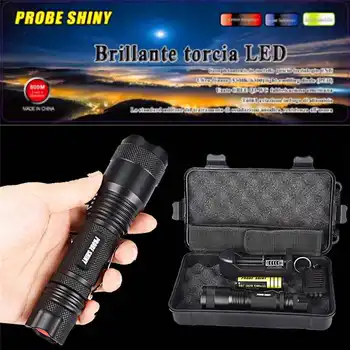 

flashlight 18650 X800 Zoomable torch flashlight t6 LED Tactical Flashlight +18650 Battery led flashlight rechargeable #4A24