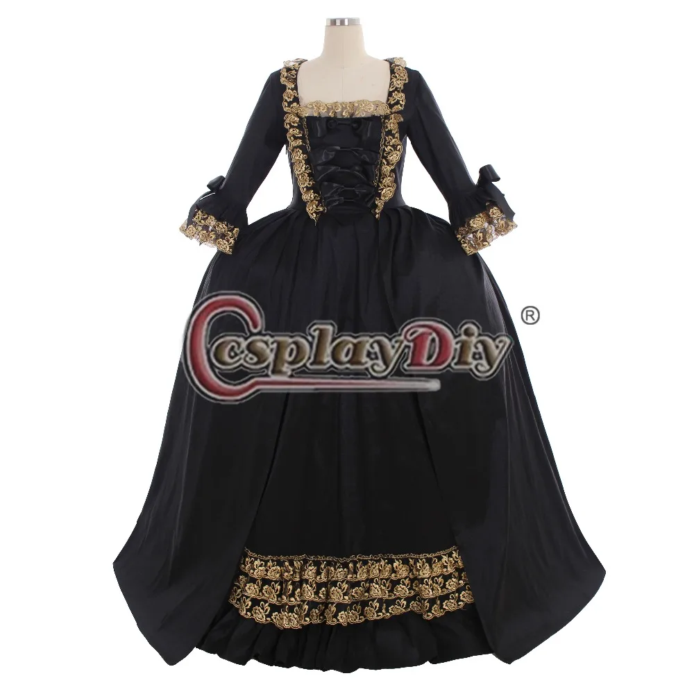 Cosplaydiy Marie Antoinette бальное платье в стиле барокко 18 го века черное рококо Белль на