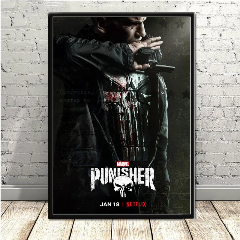

New The Punisher Season 2 2019 Marvel TV Series Poster And Prints Wall Art Canvas Painting Pictures For Living Room Home Decor