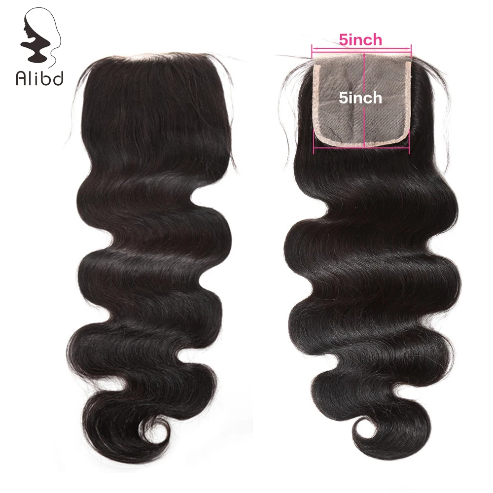 

Alibd 5x5 Body Wave Lace Closure Brazilian Human Hair Natural Color Free Middle Three Deep Part Remy Hair Closure With Baby Hair