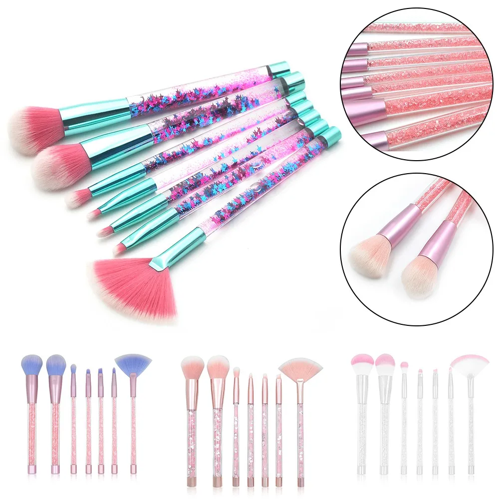 

professional 7 Pcs/set Makeup Brushes Kit Diamond Powder Foundation EyeShadow Blending Lip Cosmetic Beauty Tool pincel maquiagem