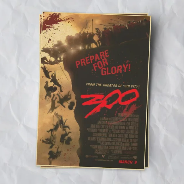 Spartan 300 Warriors Król Leonidas Plakaty Filmowe Retro Plakat W