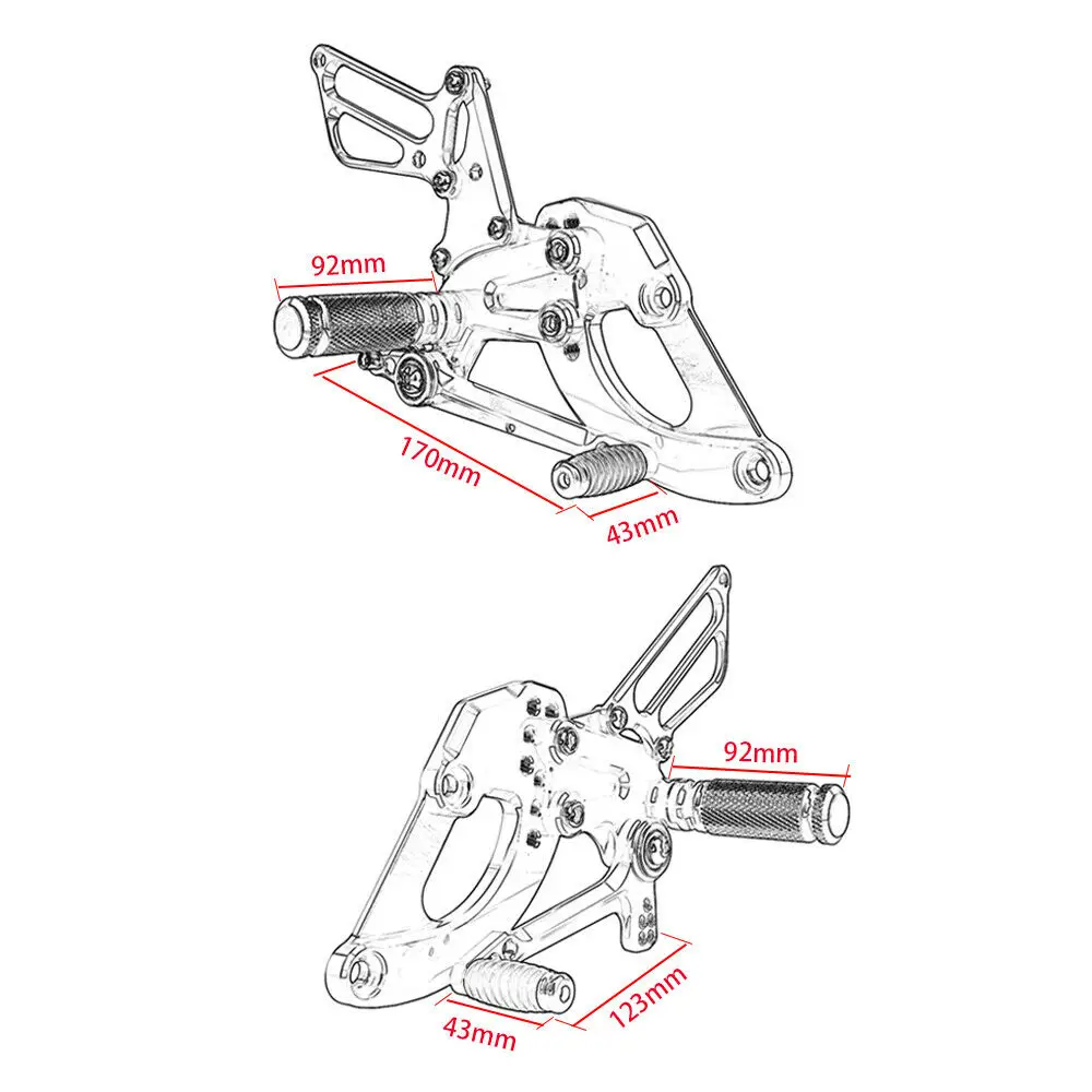 Задняя сторона мотоцикла Нижняя Регулируемая Rider Rearset подножки педали подножка подножки для Honda CBR250RR CBR 250 RR