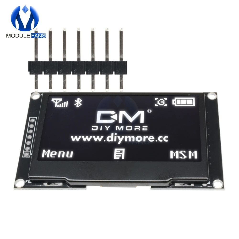 Белый 2,4" 2,42 дюймовый цифровой ЖК-экран 12864 128X64 OLED дисплей модуль C51 плата для Arduino зеленый/желтый/белый/синий SSD1309 STM32 - Цвет: Белый