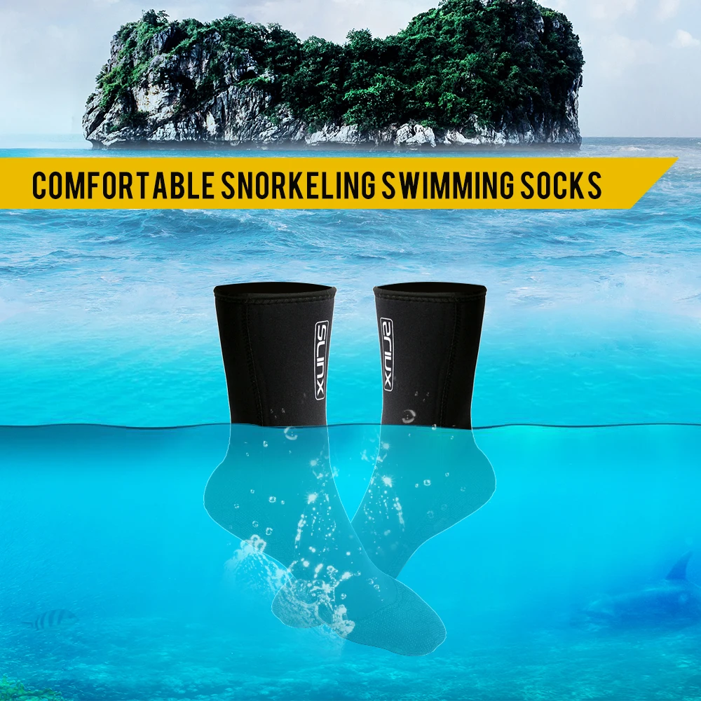 1 Pair Winter 3mm Neoprene Swimming Scuba Diving Socks Wetsuit Diving Socks Prevent Scratches Warming Snorkeling Beach Boots