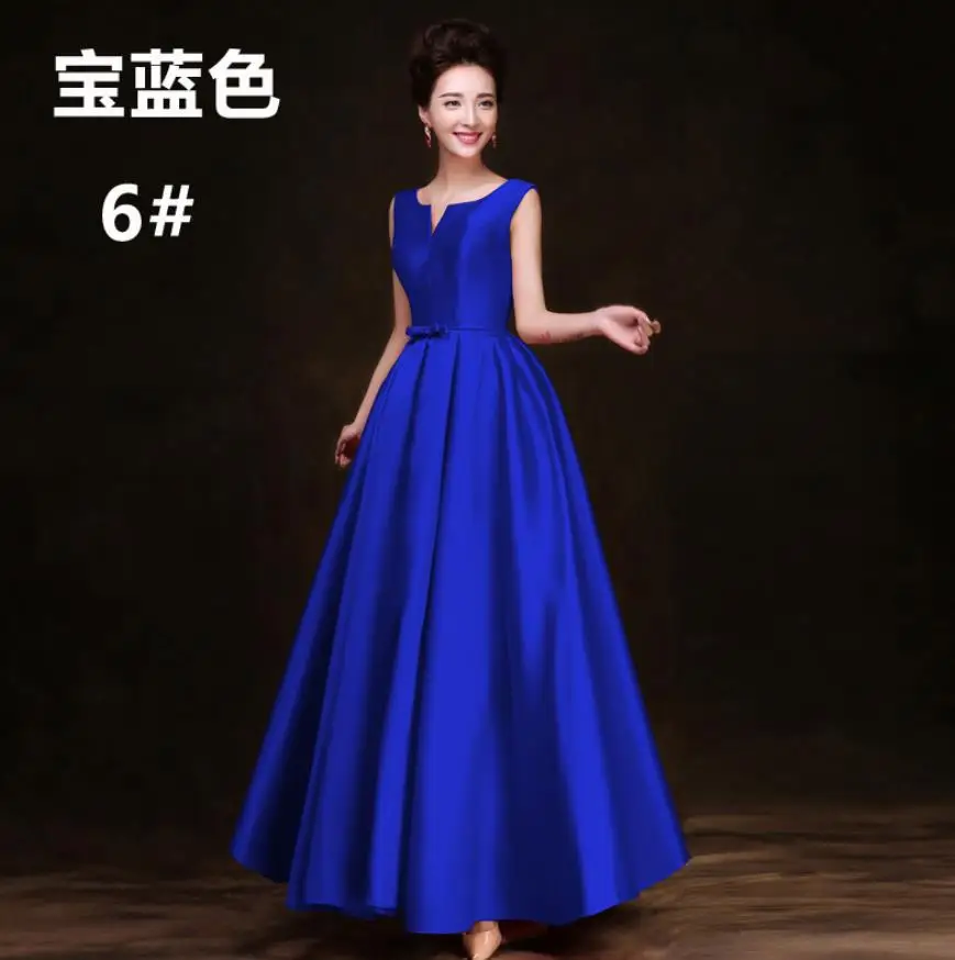 Royal blue Халат demoiselle d'honneur, новое атласное сексуальное платье с v-образным вырезом, а-силуэт, Золотое Королевское, голубое, розовое, бирюзовое, Мятное, зеленое, бордовое, свадебное платье - Цвет: Royal blue