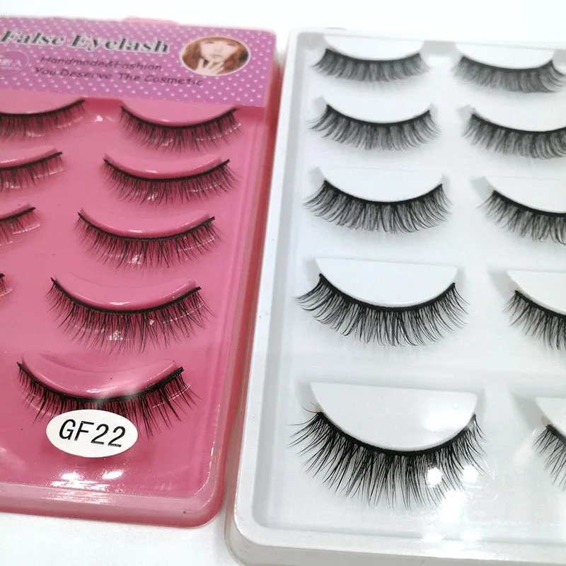 5 пар накладных ресниц натуральный Крест Накладные ресницы ручной работы