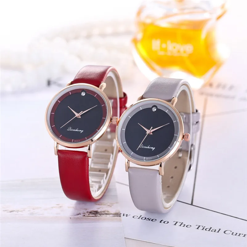 Fashion Women's Watches lady dress watch Leather Band Analog Quartz Round Wrist Watch Bracelet clock Female Reloj mujer M21 (2)