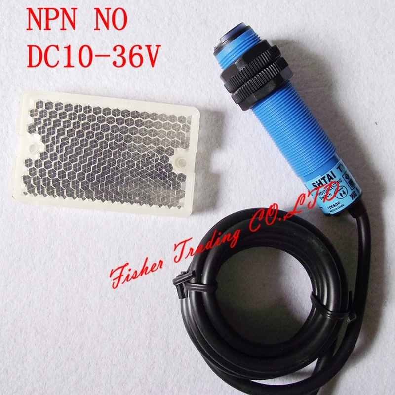 

M18 infrared ray photo switch for robot, 2M detection sensor with reflector panel, Retroreflective NPN normally open,DC10-36V