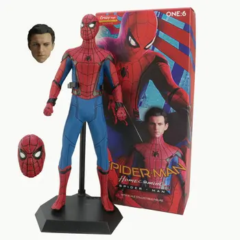 

Crazy Toys Movie Marvel the Avengers Spiderman Peter Parker PVC Action Figure Tom Holland Collectible Model doll Toy kids gift